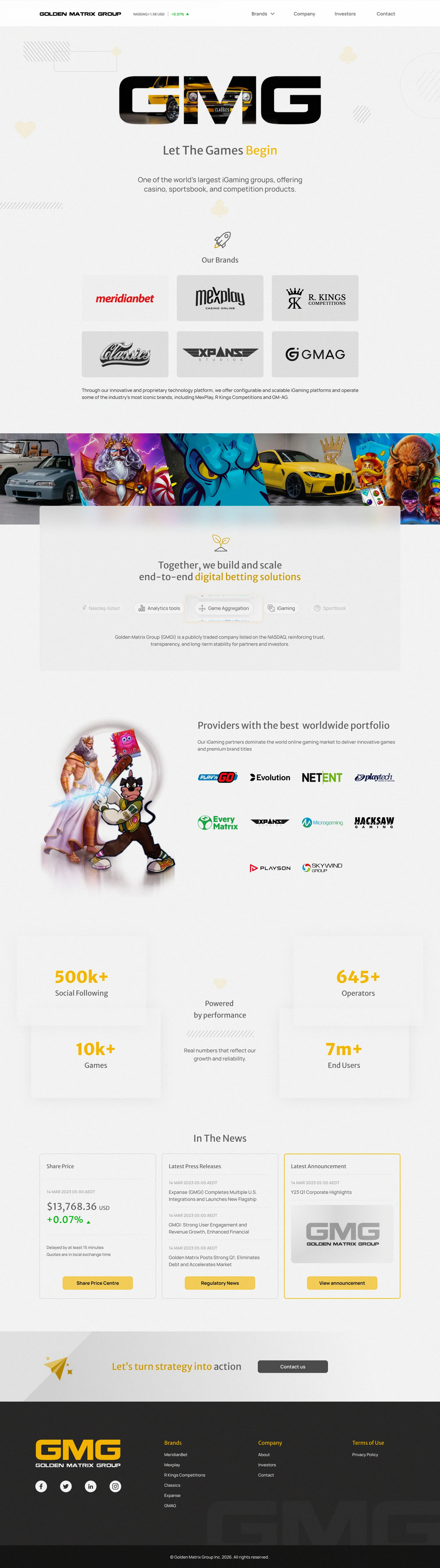 Redesigned homepage — after